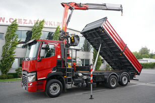 RENAULT T460 6x2 Euro6 / 3-way TIPPER / Crane Palfinger PK13002A 6t grúa móvil
