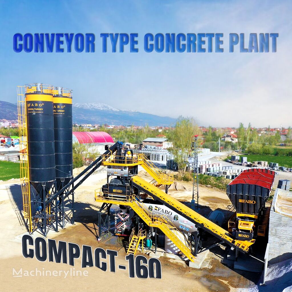 FABO  COMPACT-160 CONCRETE PLANT | CONVEYOR TYPE | Ready in Stock planta de hormigón nueva