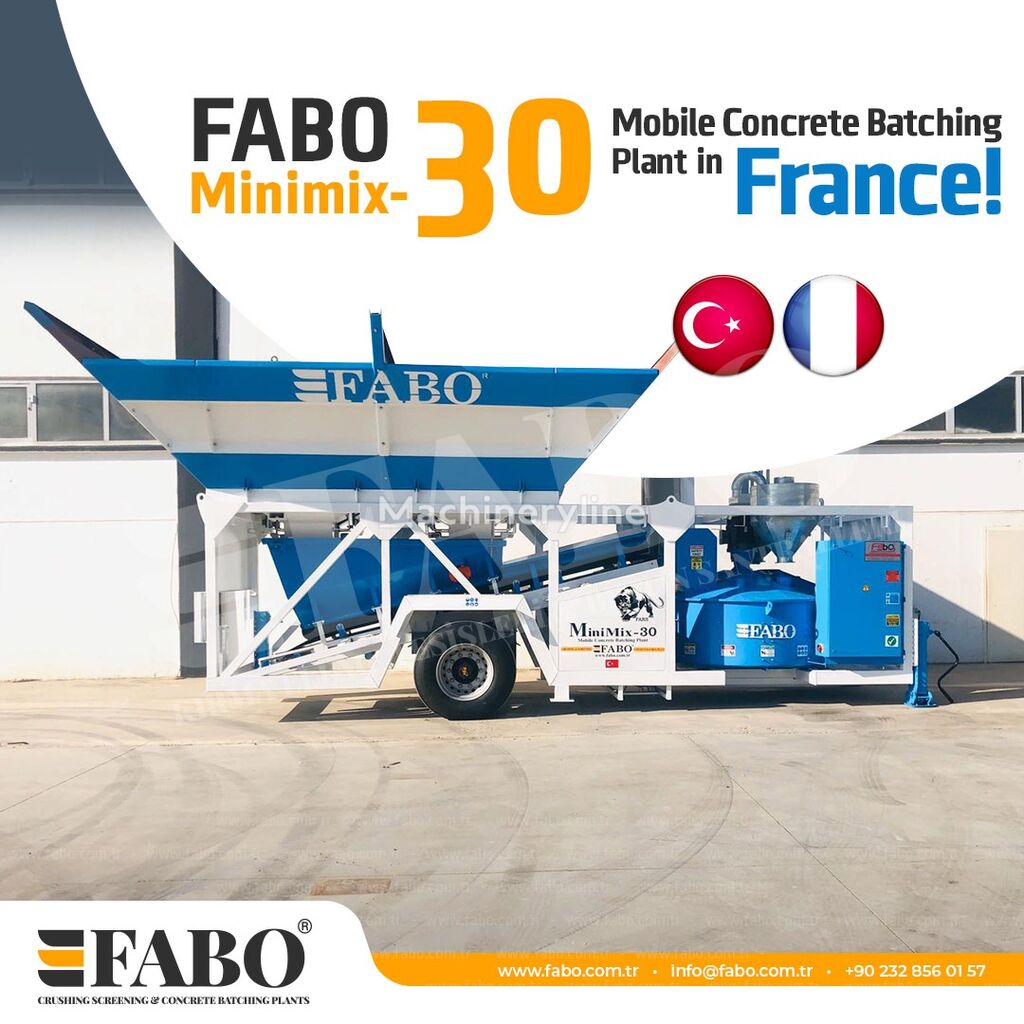 FABO MOBILE CONCRETE PLANT CONTAINER TYPE 30 M3/H FABO MINIMIX planta de hormigón nueva