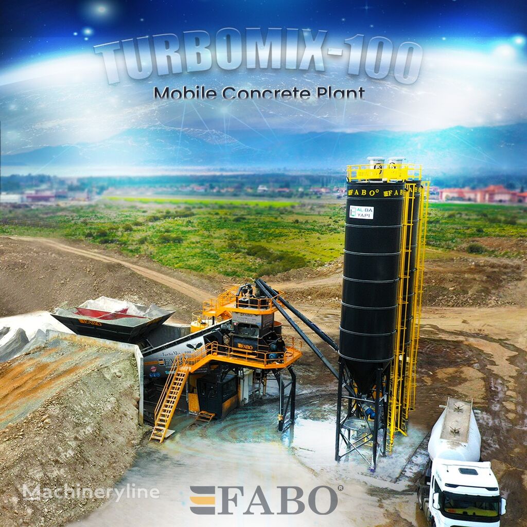 FABO TURBOMIX-100 Mobile Concrete Batching Plant planta de hormigón nueva