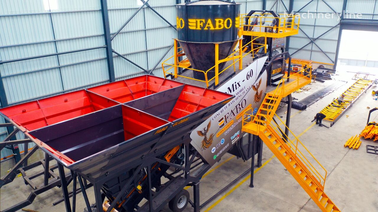 FABO TURBOMIX-60 MOBILE CONCRETE BATCHING PLANT | READY IN STOCK planta de hormigón nueva