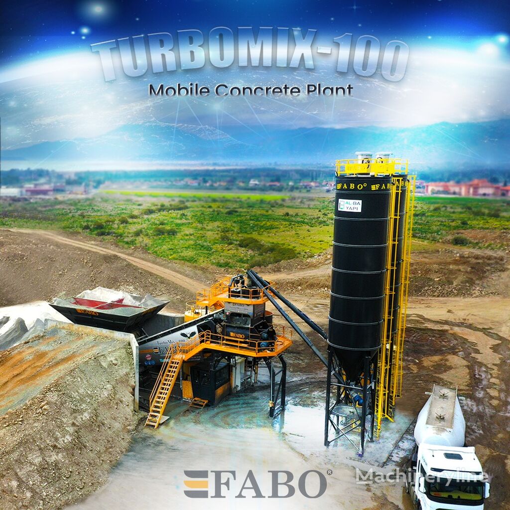 FABO Turbomix-100 concrete batching plant twin shaft mixer planta de hormigón nueva