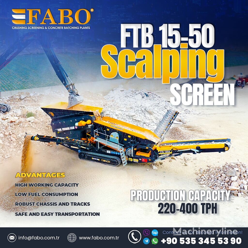 FABO FTB 15-50 CRIBLE SCALPEUR MOBILE  planta trituradora nueva