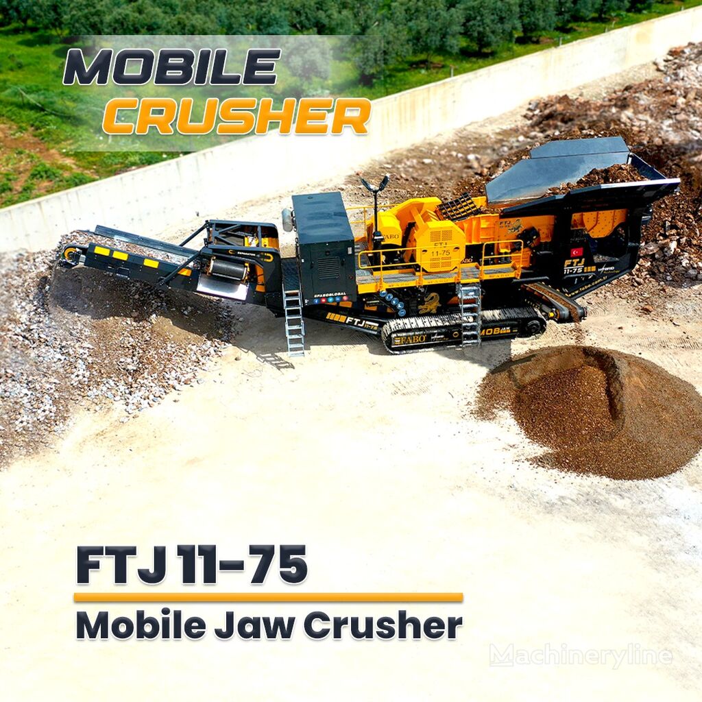 FABO FTJ 11-75 MOBILE JAW CRUSHER 150-300 TPH | AVAILABLE IN STOCK planta trituradora nueva