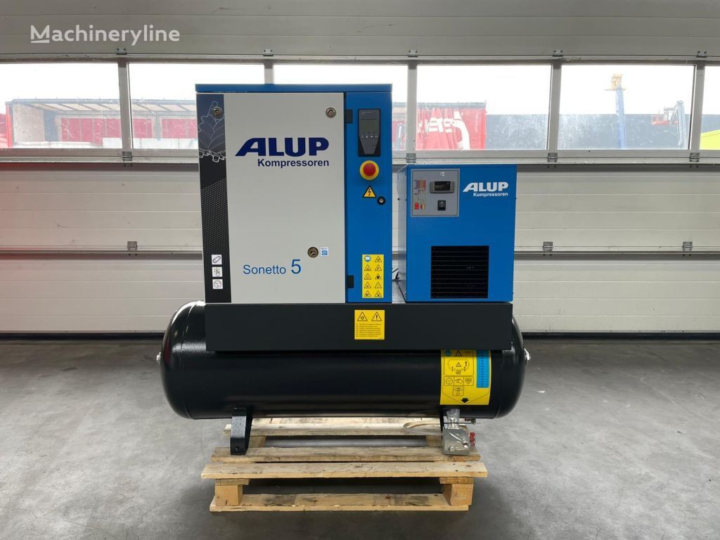 Alup Sonetto 5 + 200 Elektrische Schroefcompressor 4 kW 470 L / min 1 compresor estacionario nuevo